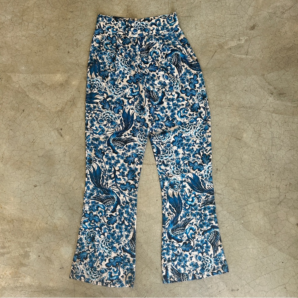 Stone Cold Fox 💙 Isla Silk Trouser in Willow Print